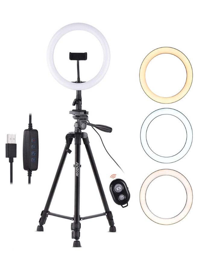 10 Inch LED Ring Light with Tripod Stand Phone Holder Remote Shutter Multicolor