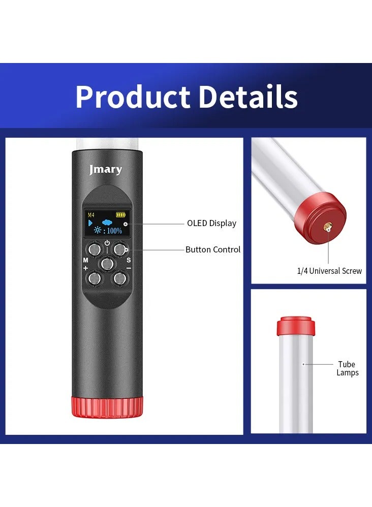 Handheld RGB Tube LED Video Light With Lighting Effects Built-in Battery For Vlog Live Streaming Product Portrait Photography
