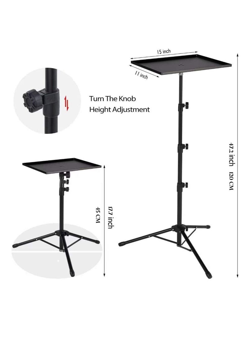 Projector Stand,Laptop Tripod Stand Adjustable Height 17.7 to 47.2 Inch , Portable Projector Stand Tripod for Outdoor Movies-Detachable Computer DJ Equipment Holder Mount