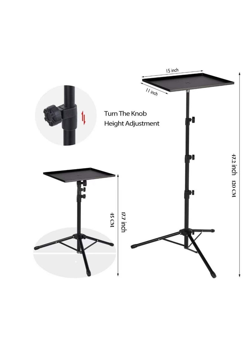 Projector Stand Laptop Tripod Stand Adjustable Height 17.7 to 47.2 Inch , Portable Projector Stand Tripod for Outdoor Movies-Detachable Computer DJ Equipment Holder Mount