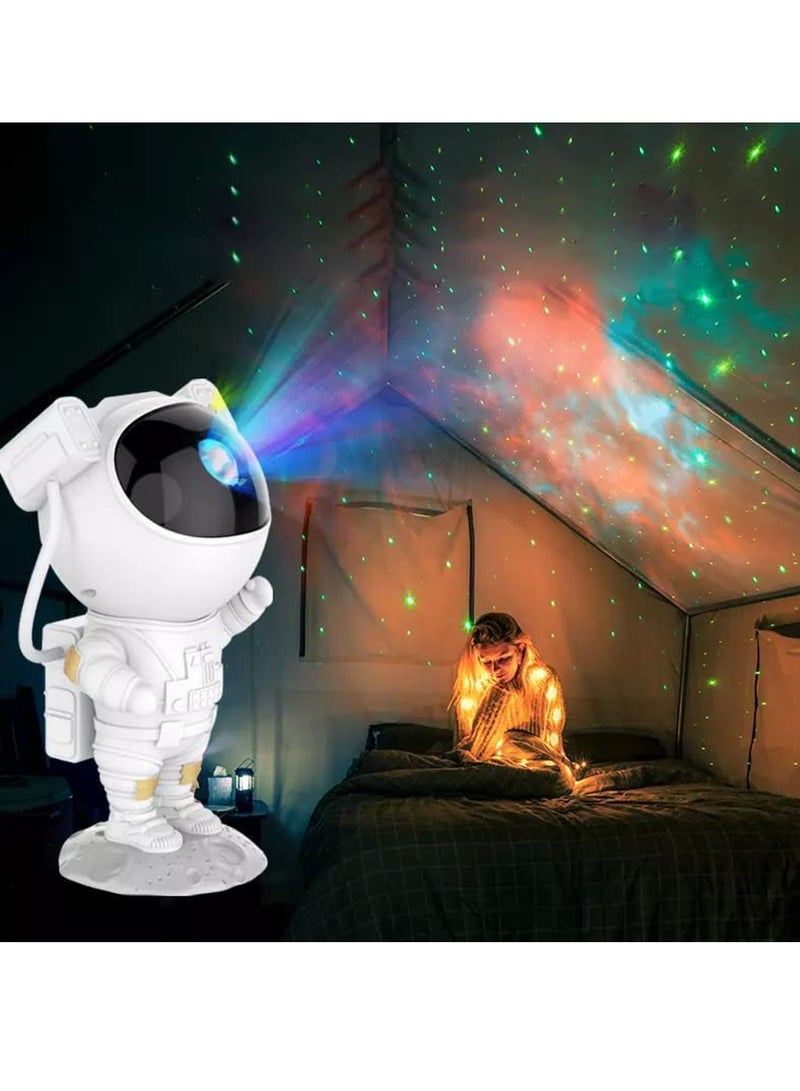 Star Projector Galaxy Night Light - Astronaut Starry Nebula Ceiling LED Projection Lamp with Timer, Remote Control, Adjustable Head Angle