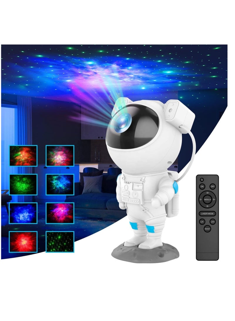 Star Projector Galaxy Night Light - Astronaut Starry Nebula Ceiling LED Projection Lamp with Timer, Remote Control, Adjustable Head Angle