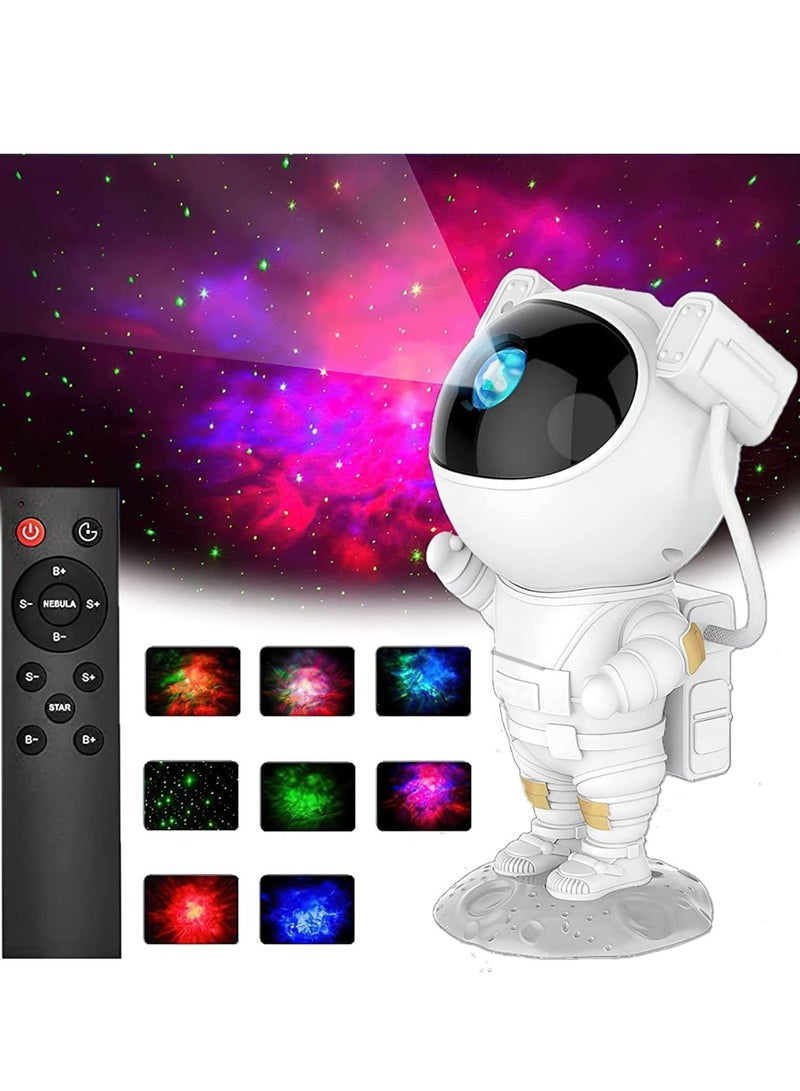 Star Projector Galaxy Night Light - Astronaut Starry Nebula Ceiling LED Projection Lamp with Timer, Remote Control, Adjustable Head Angle