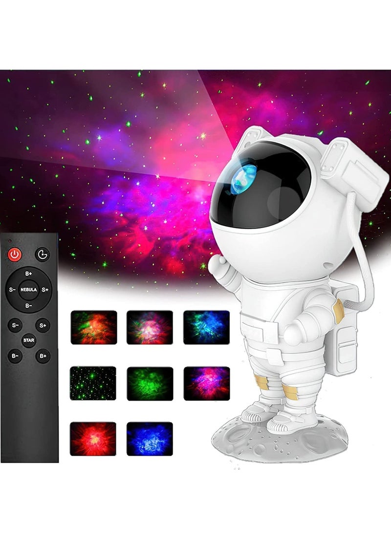 Star Projector Galaxy Night Light - Astronaut Starry Nebula Ceiling LED Projection Lamp with Timer, Remote Control, Adjustable Head Angle