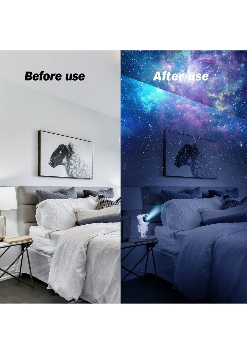 Star Projector Galaxy Night Light - Astronaut Starry Nebula Ceiling LED Projection Lamp with Timer, Remote Control, Adjustable Head Angle