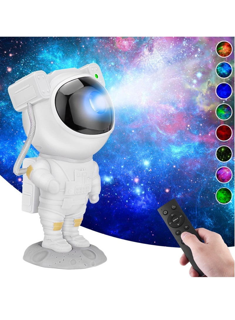 Star Projector Galaxy Night Light - Astronaut Starry Nebula Ceiling LED Projection Lamp with Timer, Remote Control, Adjustable Head Angle