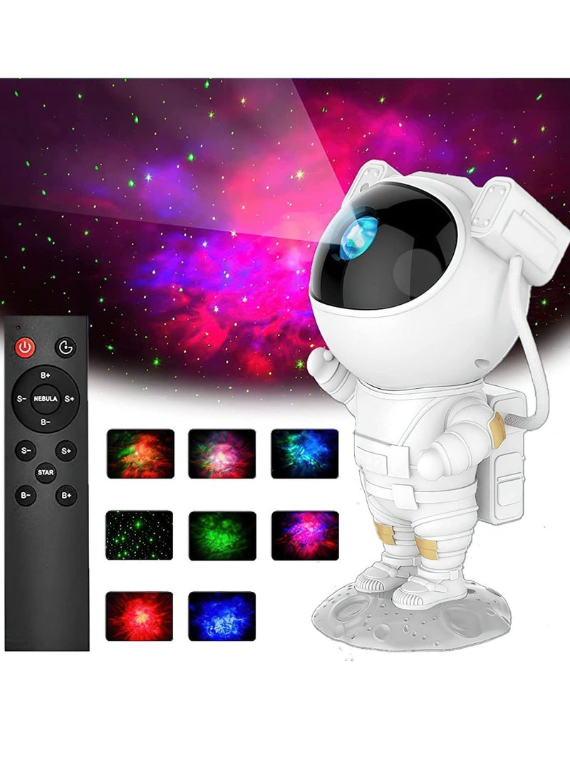 Star Projector Galaxy Night Light - Astronaut Starry Nebula Ceiling LED Projection Lamp with Timer, Remote Control, Adjustable Head Angle