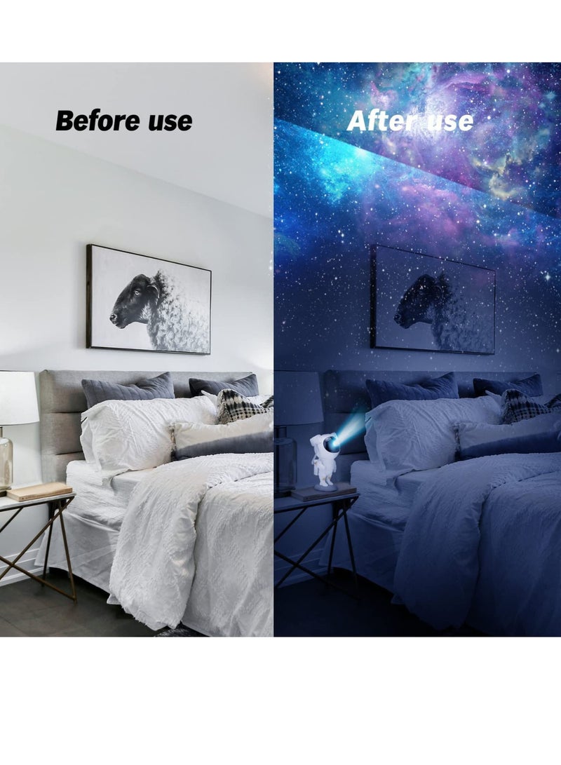 Star Projector Galaxy Night Light - Astronaut Starry Nebula Ceiling LED Projection Lamp with Timer, Remote Control, Adjustable Head Angle