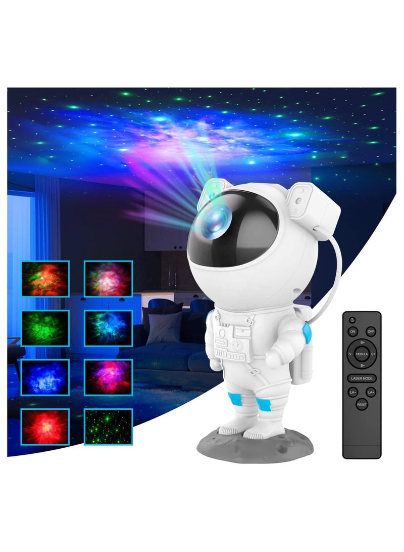 Star Projector Galaxy Night Light - Astronaut Starry Nebula Ceiling LED Projection Lamp with Timer, Remote Control, Adjustable Head Angle