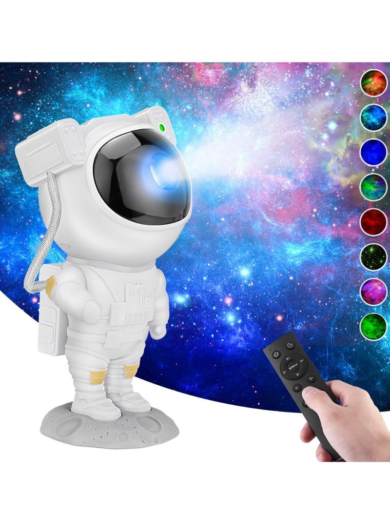 Star Projector Galaxy Night Light - Astronaut Starry Nebula Ceiling LED Projection Lamp with Timer, Remote Control, Adjustable Head Angle