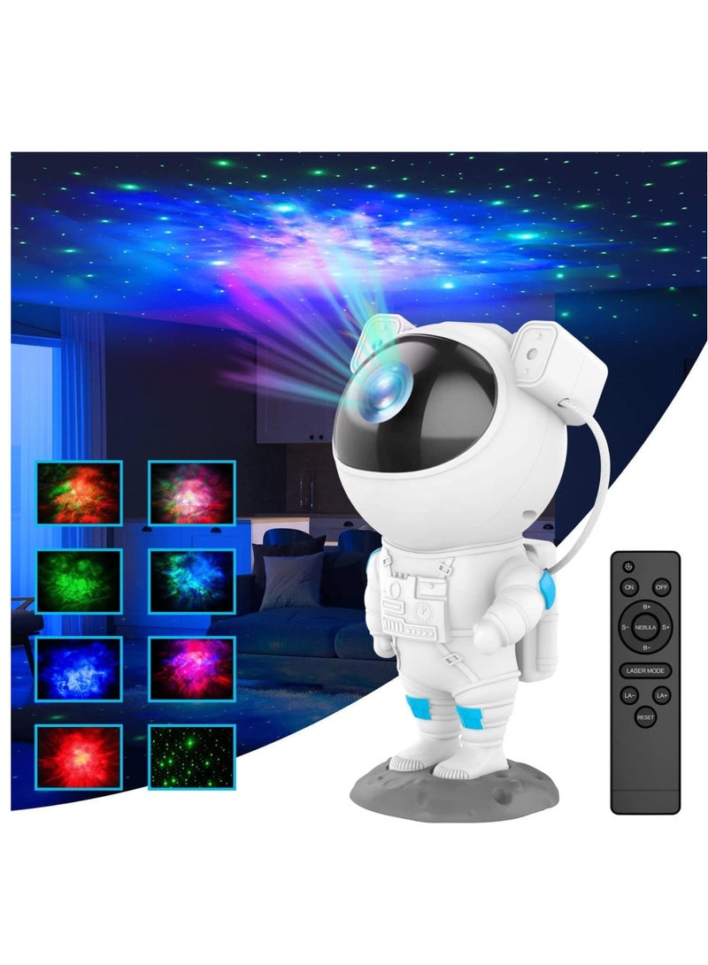 Star Projector Galaxy Night Light - Astronaut Starry Nebula Ceiling LED Projection Lamp with Timer, Remote Control, Adjustable Head Angle