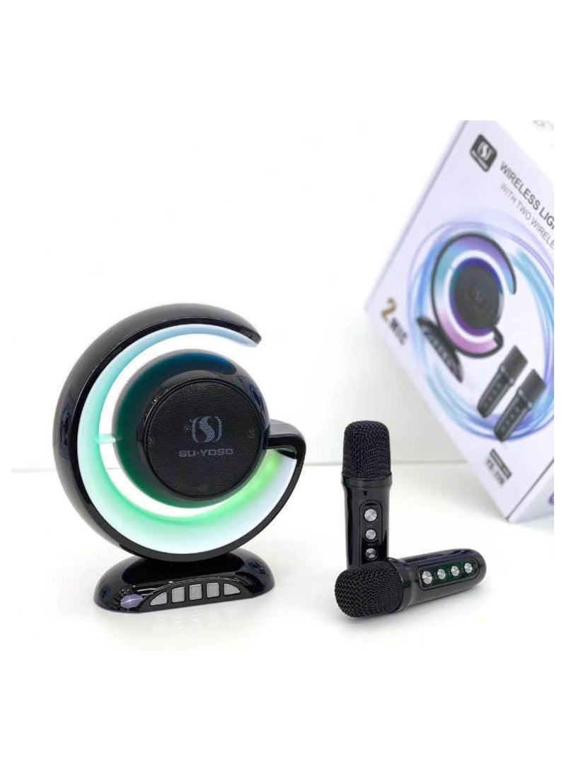 Portable Bluetooth Speakers With Two Wireless Microphone Outdoor Speaker For parties