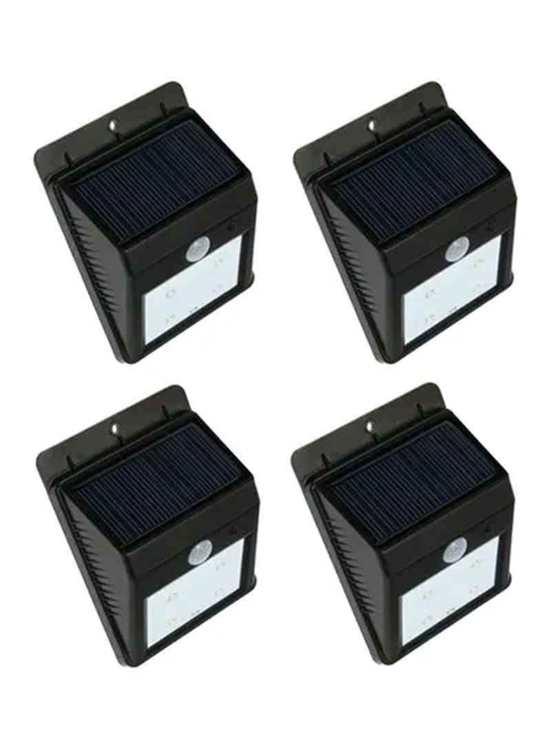 4-Piece Solar Motion Light White 11x11centimeter