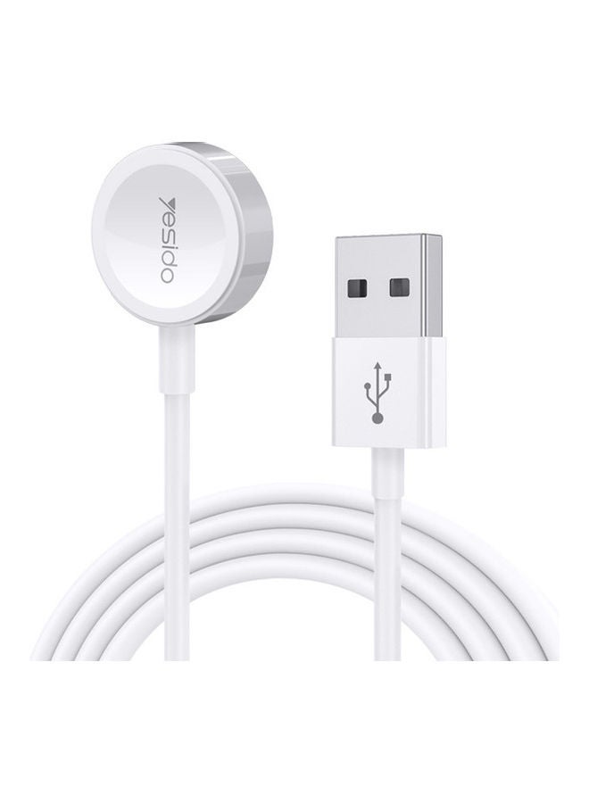 Magnetic Watch Charging Cable White