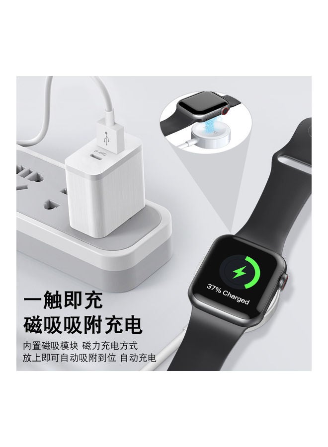 Magnetic Watch Charging Cable White