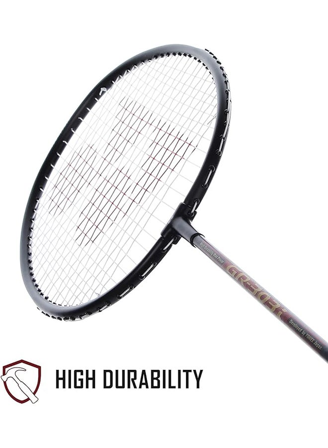 Gr 303I Black Aluminium Badminton Racquet With Full Cover