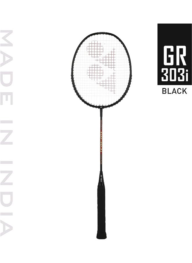Gr 303I Black Aluminium Badminton Racquet With Full Cover