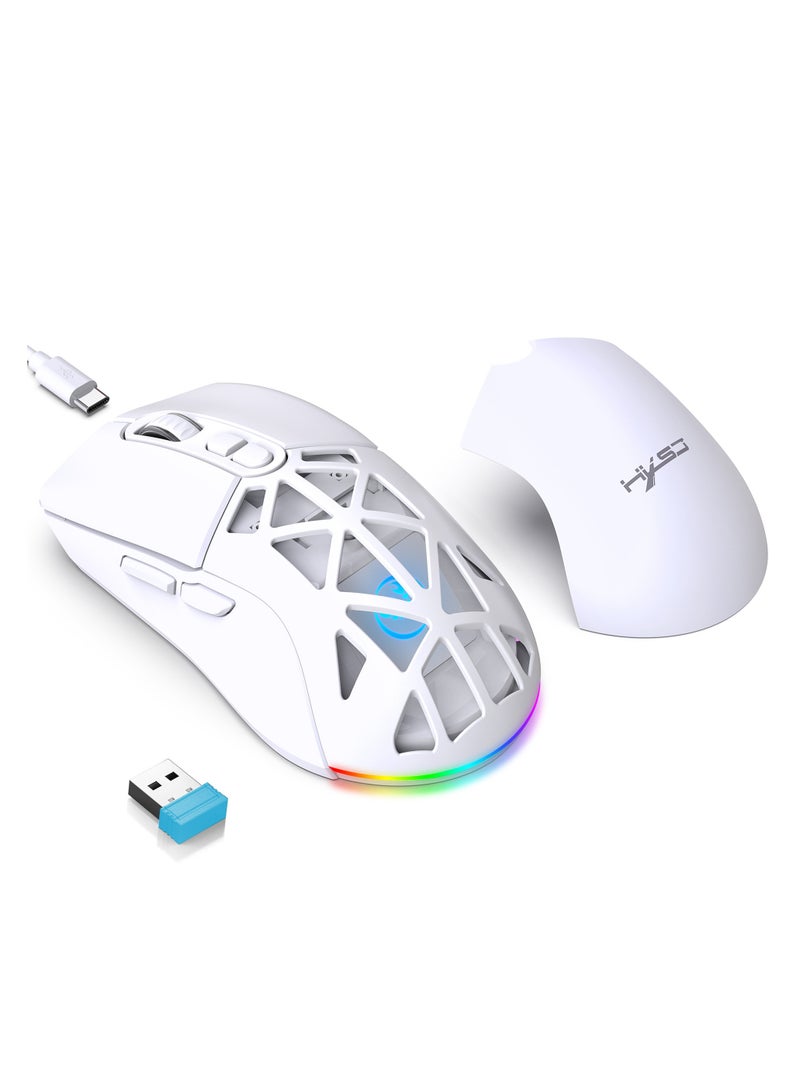 HXSJ New T26 Dual-Mode Wireless Mouse RGB Backlight 4800dpi built-in 650mAh rechargeable battery BT5.1