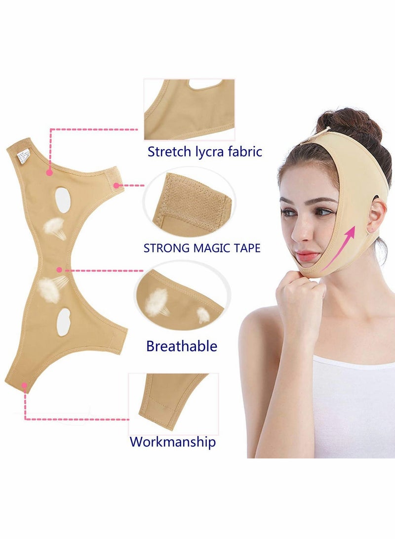 Facial Slimming Strap, Face Lifting Belt Pain Free Anti Wrinkle Face Band, Double Chin Reducer Bandage, Breathable Ultra thin Soft Face Belt Chin Remover, V Face Mask Partner