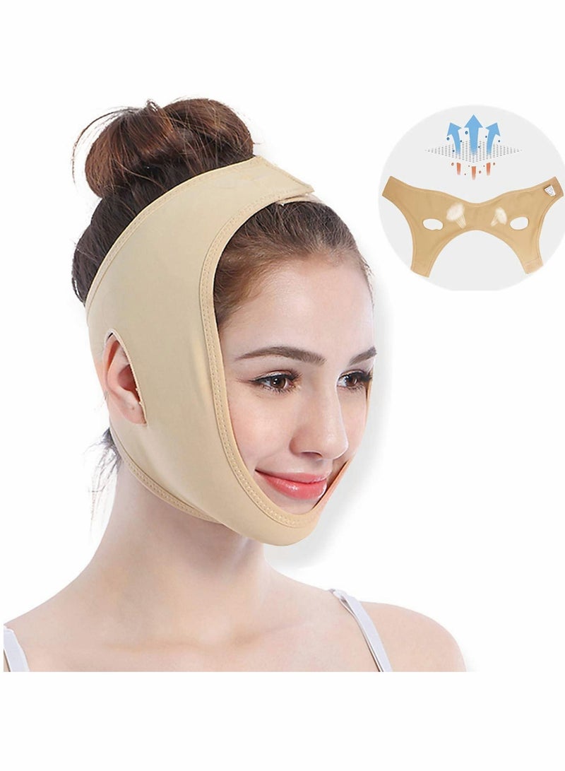 Facial Slimming Strap, Face Lifting Belt Pain Free Anti Wrinkle Face Band, Double Chin Reducer Bandage, Breathable Ultra thin Soft Face Belt Chin Remover, V Face Mask Partner