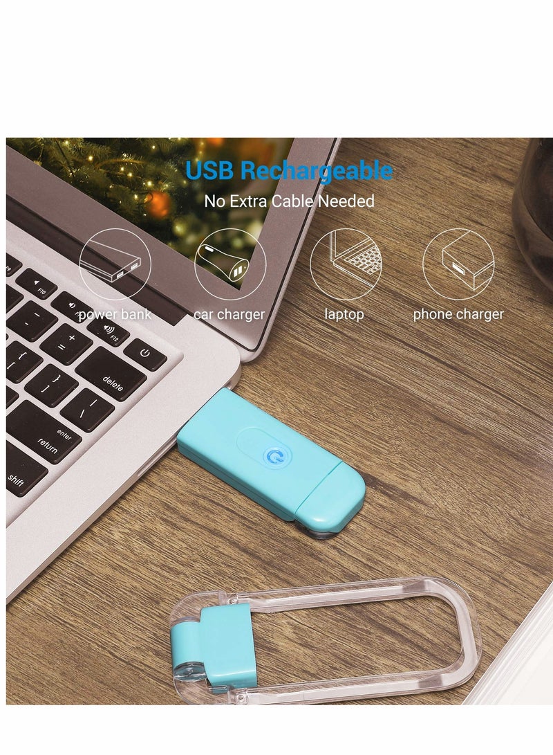 Book Reading Light, USB Rechargeable Books for in Bed, Blue Blocking, 2 Brightness Levels, LED Clip On Lights with Kids Eye Protection