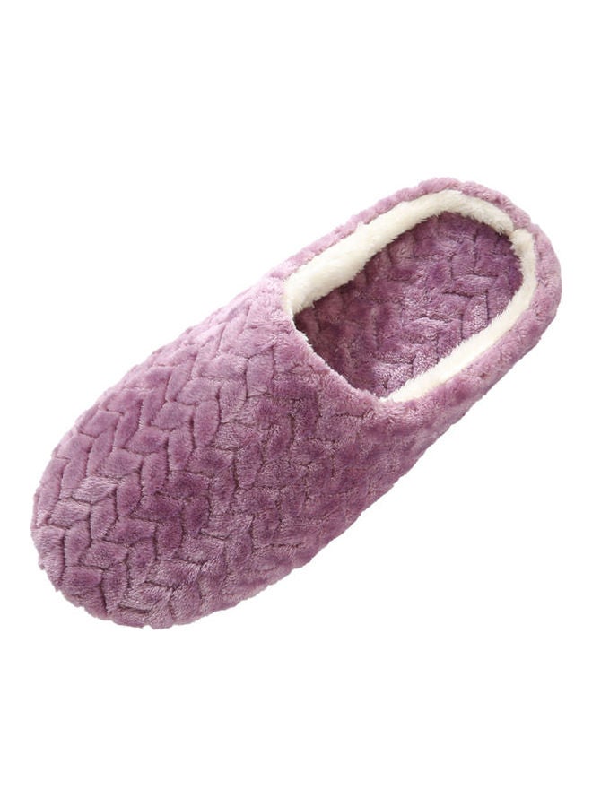 Slip-On Cotton Indoor Slippers Purple