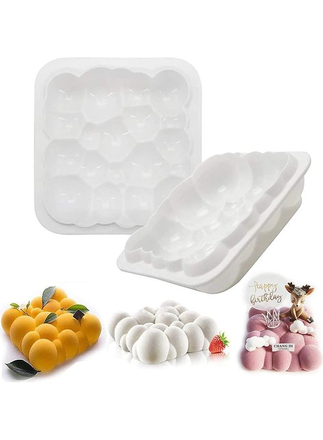 3D Clouds Cake Silicone Baking Mould White 20.5 x 20.5 x 4.5cm