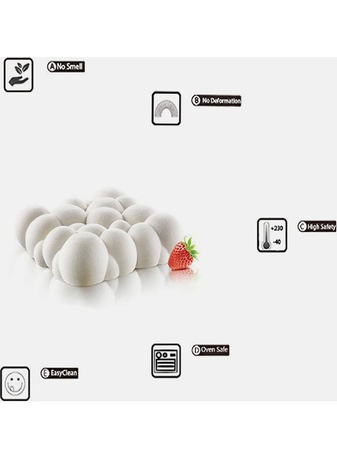 3D Clouds Cake Silicone Baking Mould White 20.5 x 20.5 x 4.5cm