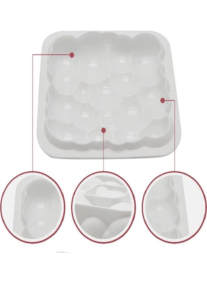 3D Clouds Cake Silicone Baking Mould White 20.5 x 20.5 x 4.5cm