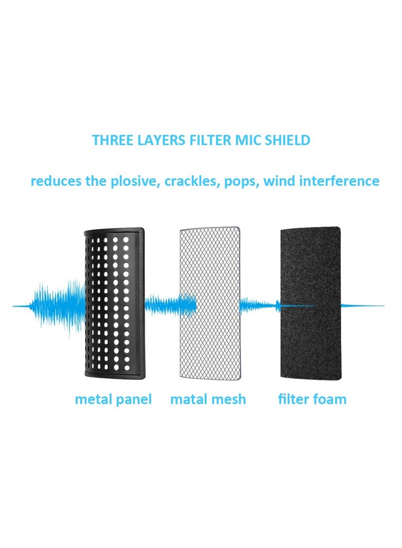 for Razer Seiren X Mic Pop Filter, Three Layers Filter Microphone Wind Pop Screen Mask Shield For Razer Seiren X Mic to Improve Sound Quality