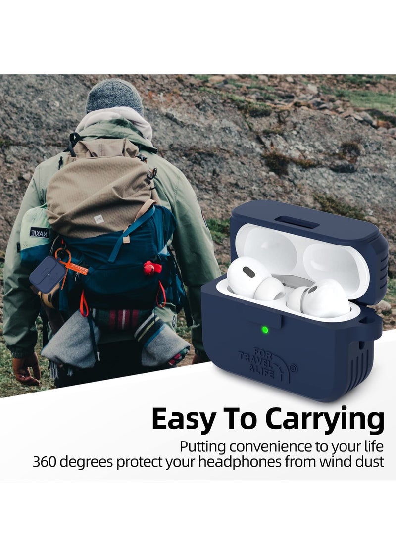 Headphone Protective Cover, Compatible with AirPods Pro 2nd/1st Generation Case Cover, Rugged Military Grade Protective Cover, with Apple AirPods Pro 2022/2019 Charging Case (Navy Blue)