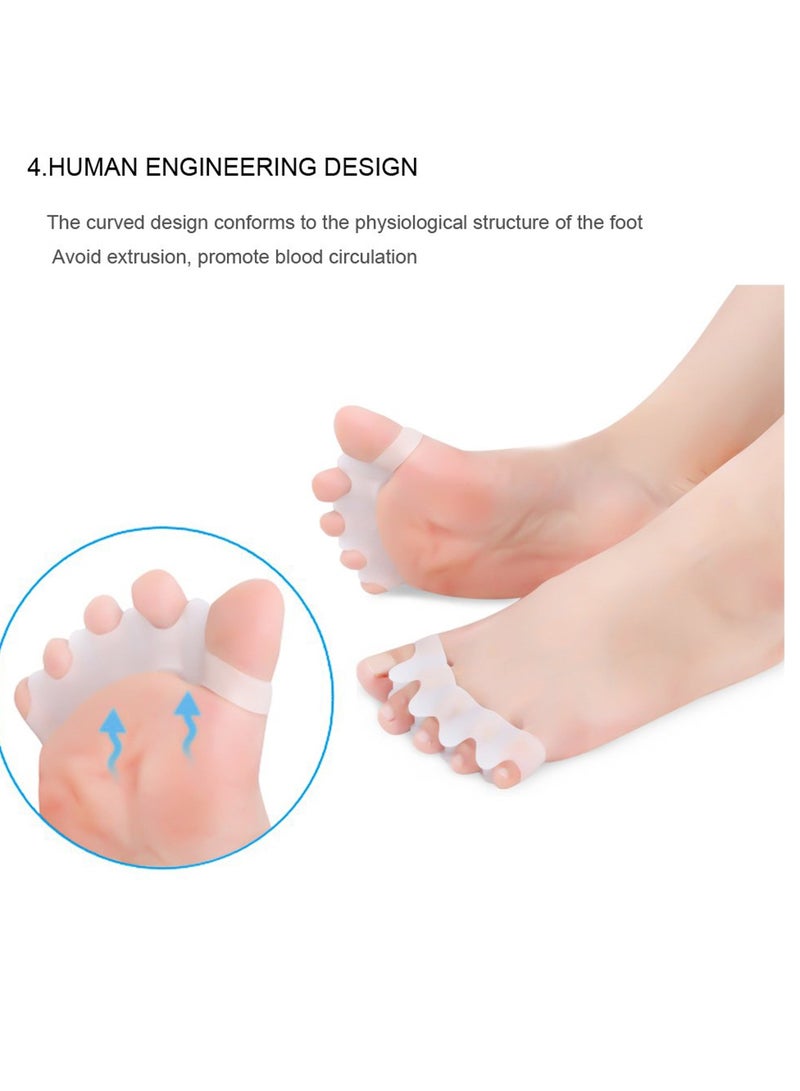 Gel Toe Separator, Gel Toe Stretchers for Overlapping Toes, Easy Wear in Shoes, Quickly Alleviating Pain After Yoga Activities, Can be used in Nail Art Salon Pedicure Manicure Tool