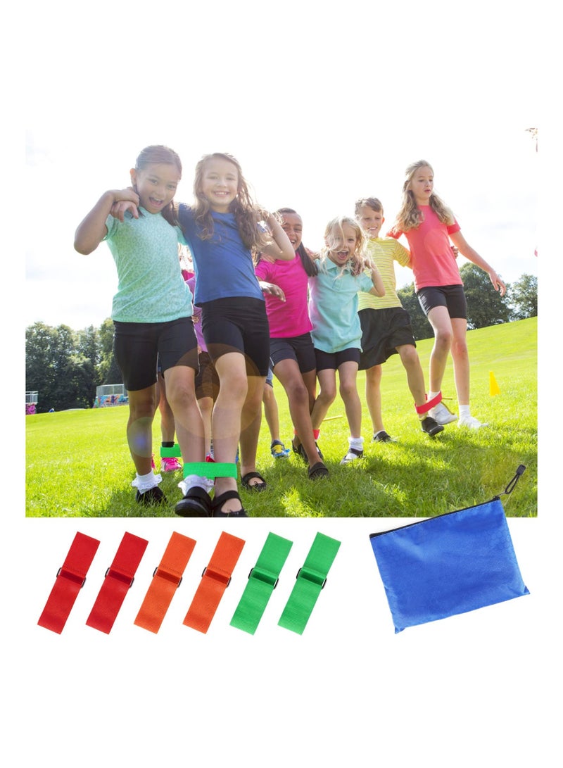 Legged Race Bands Tie Rope 6 Pcs 3 Legged Race Bands for Kids Adults Birthday Carnival Party Field Day Outdoor Three Legged Relay Race Family Games