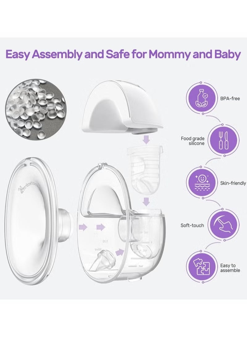 Wearable Breast Pump Hands Free Breast Pump With 4 Mode Lcd Display 24mm Connector