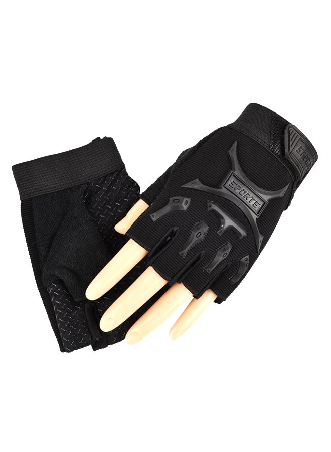 2-Piece Semi-Finger Gym Training Gloves One Size