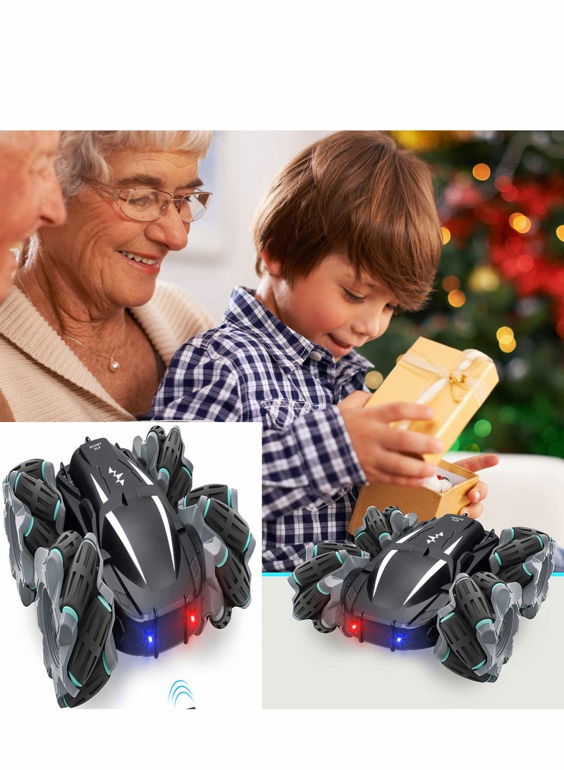 Stunt car Remote Control Car, Car Toy Double Sided Stunt Car 360° Rotation and Driftn All Terrain Remote Car with Headlights Cars Toys Gifts