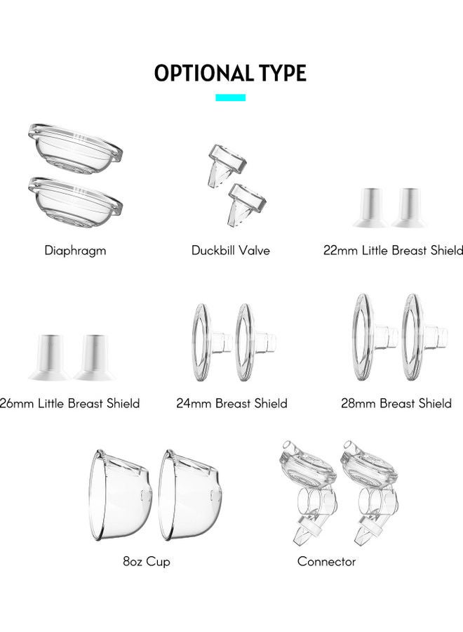 Electric Breast Pump Replacement with 2-Piece 80z Cup Soft Food-Grade Silicone