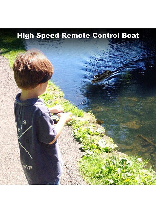 Remote Control Motor Boat, High Speed Remote Control Boat for Kids Adults Black