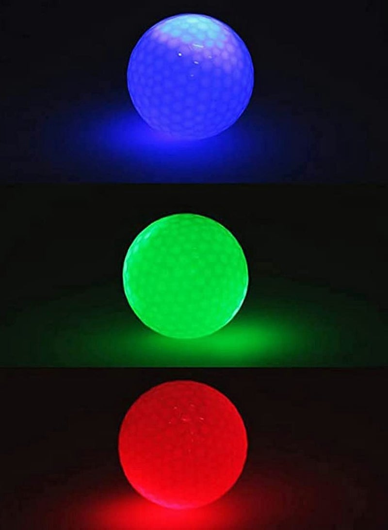 Glow Golf Balls Led Golf Balls Glow in The Dark Golf Balls Flashing Golf Ball Light up Long Lasting Bright Night Sports 6 Colors for Your Choice (6 Pcs)