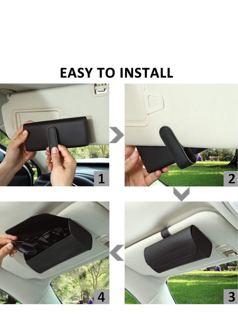 Auto Eyeglasses Organizer Box with Hidden Magnetic Closure Glasses Protective Storage Case,Mount Car Accessories Interior for Man and Woman