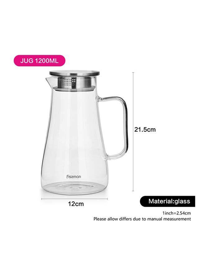 Pitcher Jug Borosilicate Glass 1200ml