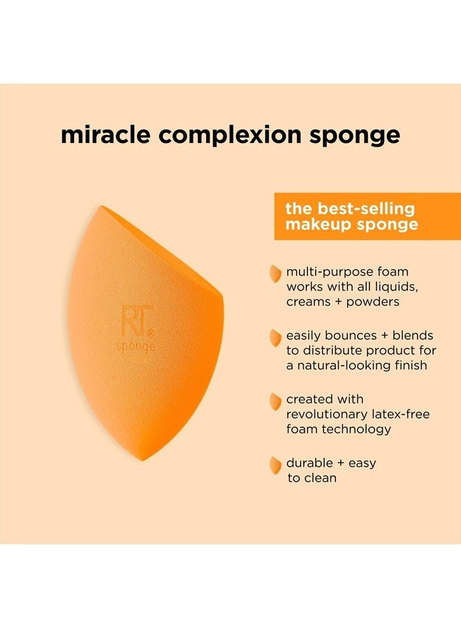 Miracle Complexion Sponge Set 4 Pack, Makeup Blender Sponge For Liquid & Cream Makeup, Buildable Coverage, Foundation Sponge For Natural Base, Mother's Day Gift Set, Latex-Free Foam