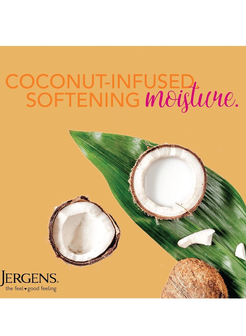 Jergens Hydrating Coconut Body Lotion, Hand and Body Moisturizer Hydrates Dry Skin Instantly, Infused with Coconut Oil, Dermatologist Tested, 16.8 oz