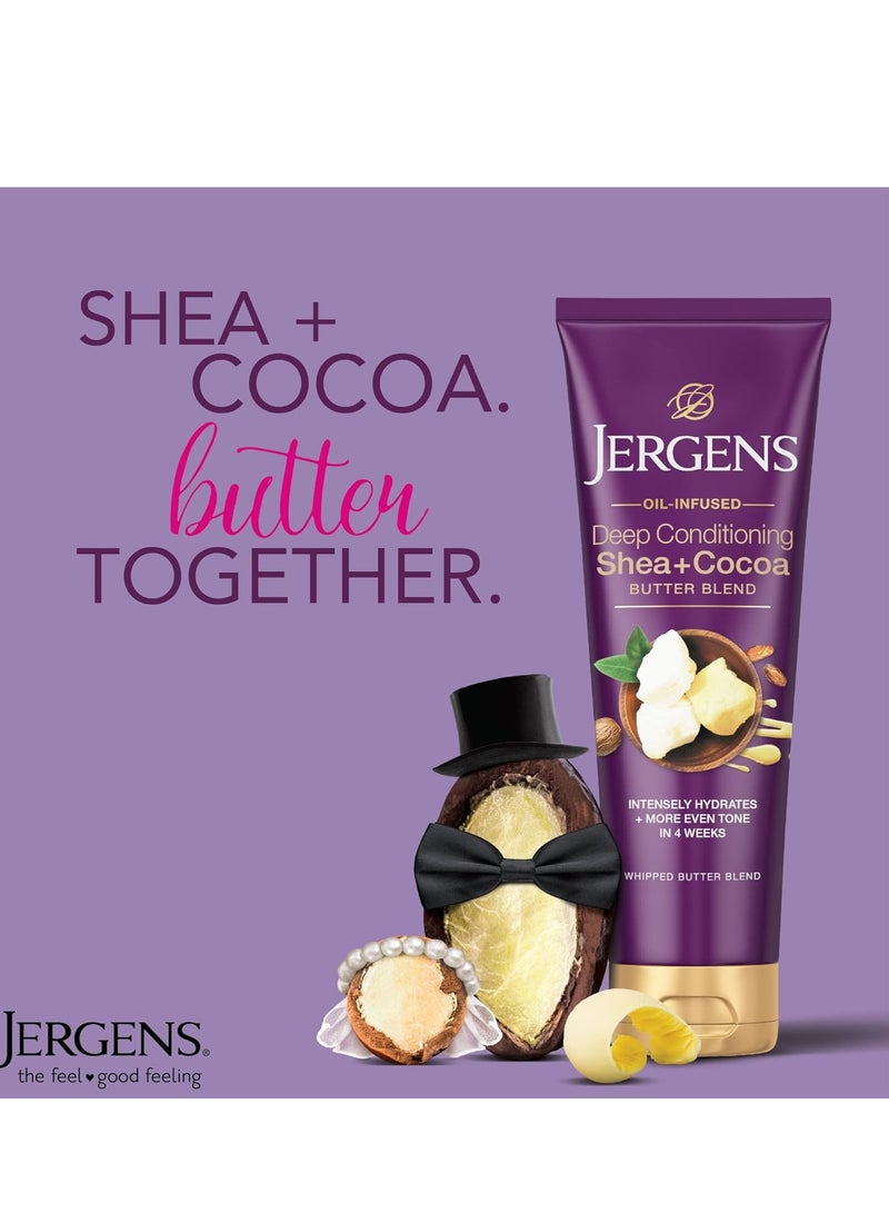 Jergens Shea + Cocoa Butter Body Lotion for Dry Skin, Deep Conditioning Moisturizer, with Vitamins E & B3, 8.5 oz