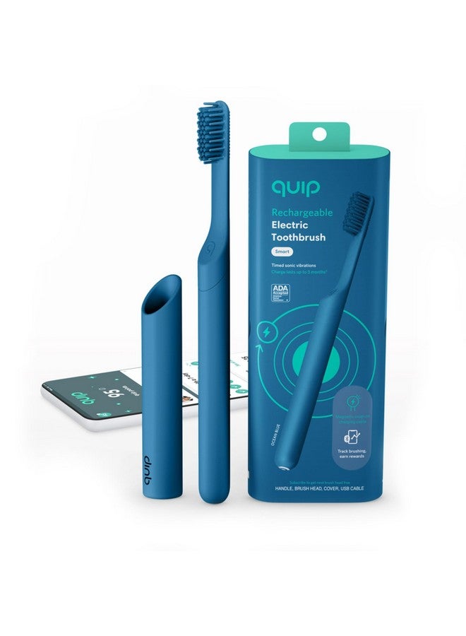 Rechargeable Electric Toothbrush Sonic Toothbrush With Magnetic Charging Cable Quadrant Timer & Travel Case Ada Electric Toothbrush For Adults Travel Toothbrush Ocean Blue Plastic