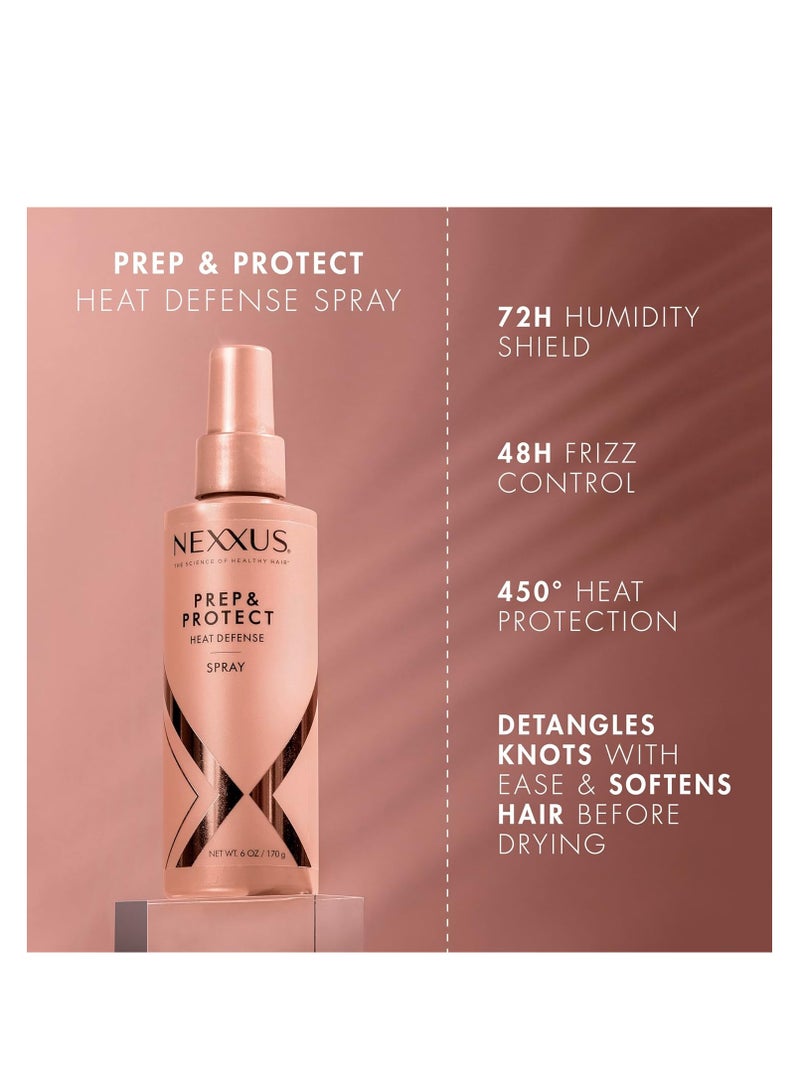 Nexxus Heat Defense Spray Prep & Protect for 450 degree heat protection, with StyleProtect Technology 6 oz