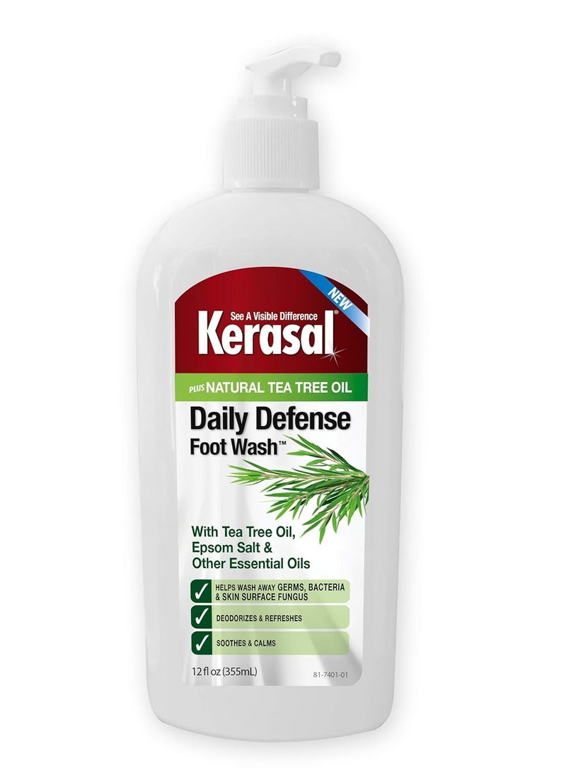 Kerasal Daily Defense Foot Wash Daily Cleanser for Feet, 12 Ounce