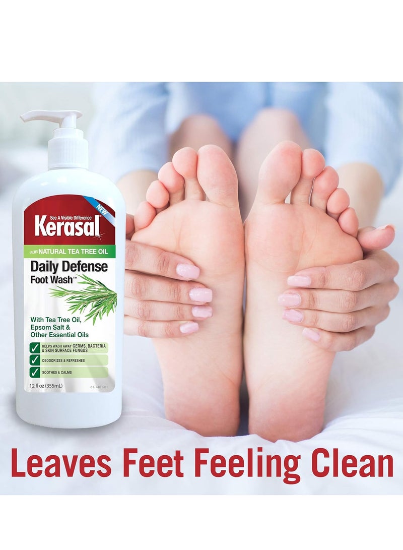 Kerasal Daily Defense Foot Wash Daily Cleanser for Feet, 12 Ounce