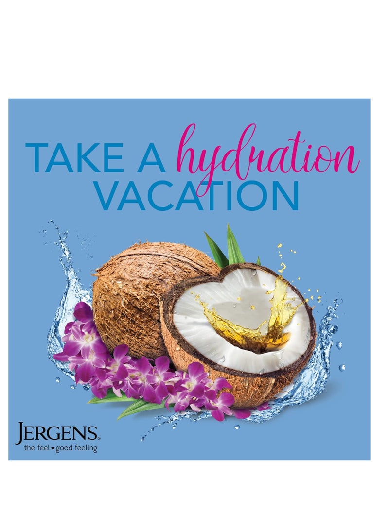 Jergens Wet Skin Body Lotion with Coconut Oil, In Shower Lotion for Dry Skin, Fast-Absorbing, Non-Sticky, Dermatologist Tested, 10 Ounce