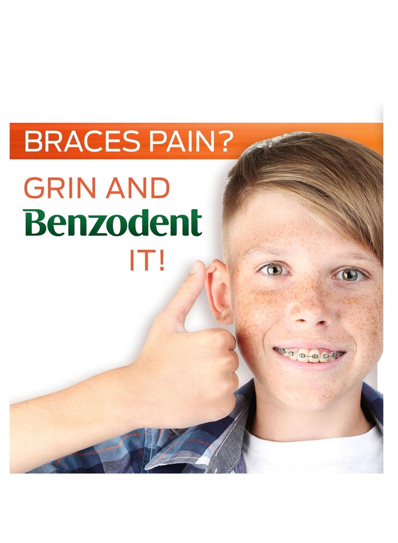 Benzodent Dental Pain Relieving Cream for Dentures and Braces, Topical Anesthetic, 0.25 Ounce Tube